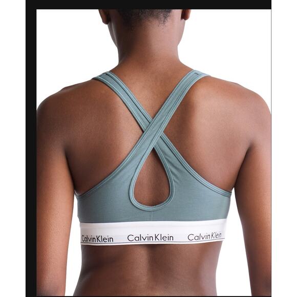 Brand New Calvin Klein Women's Size XL Blue White Lift Bralette Bra - Picture 3 of 6